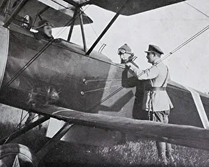 King Albert I boarding an observation plane