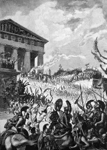 King Attalus I, 269 - 197 BC, freeing prisoners