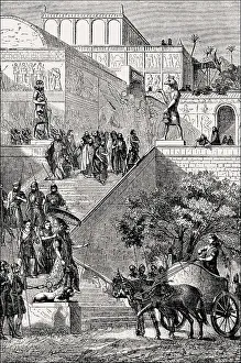 A king of the Neo-Assyrian Empire at his palace
