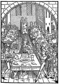 King Solomon with his wives at the table