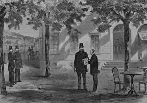 King Wilhelm I and Count Benedetti in Ems on July 13th 1870