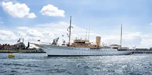 King yacht Dannebrog in the harbour
