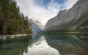 Kinney Lake, snow-capped mountains reflected in the lake