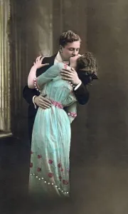 Kissing couple, 1910s, Germany, Europe