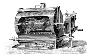 Kitchen, roasting oven with turner