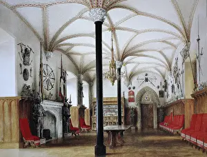 The Knights Hall at Stolzenfels Castle near Koblenz around 1845