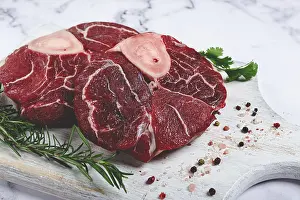 Knuckle on the bone, raw meat for ossobuco