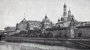 Kremlin in Moscow, south-east view with cathedrals and bell tower