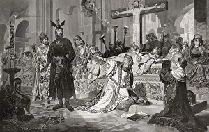 Kriemhild at the bier of Siegfried
