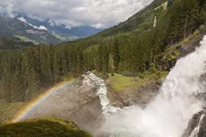 Krimml Waterfalls with rainbow