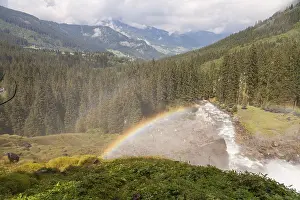 Krimml Waterfalls with rainbow
