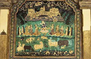 Krishna Holding Govardhan Mountain