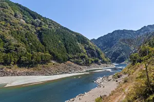 Kumano river flows through wide valley