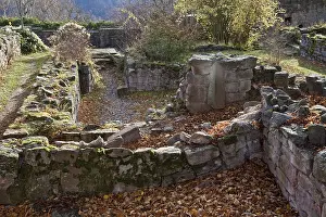 Kyffhauser Lower Castle 78558 excavated foundations in the south-west part of the castle<br> Kyffh