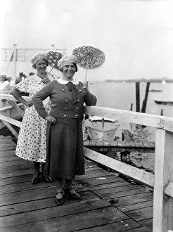 Ladies with parasol, ca. 1920, exact location unknown