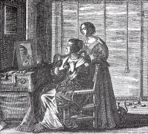 Lady at the toilet, France, 1635