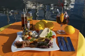 Laid table in a restaurant in Puerto Mogan