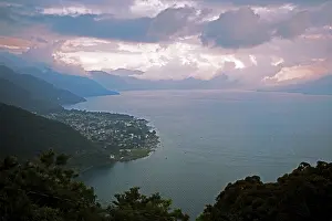 Lake Atitlan or Lake Atitlan in the evening
