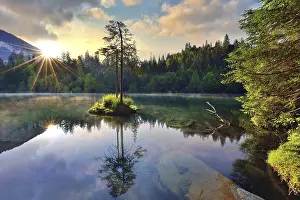 July 2020 Prints: Lake Crestasee at sunrise, water reflection