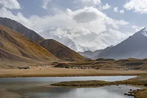 Lake, Lenin Peak, Pamir Mountains