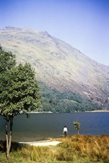 The lake Llyn Gwynany and the mountain Gallt y Wenallt, Snowdonia National Park, North Wales, Wales, UK 1966