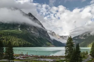 LAKE LOUISE, ALBERTA/CANADA - AUGUST 9 : View of Lake Louise on August 9