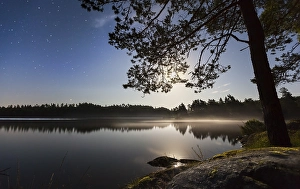 Category Scandinavia Prints: Lake in the moonlight, near Ed