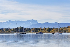 Category Mountain Landscapes Prints: Lake Starnberg near Sankt Heinrich
