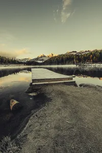 Lake Staz near Sankt Moritz in the Engadin in Switzerland