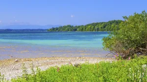 Lakeshore on the Roseninsel in Lake Starnberg