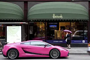 Lamborghini Gallardo Superleggera in front of the Harrods department store in London