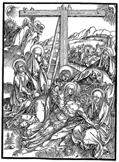 Lamentation of Christ, woodcut by Albrecht Duerer