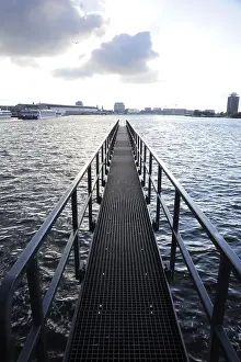 Landing stage on the river Het Ij