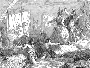 Landing vikings in France, 9th century