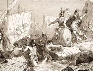 Landing vikings in France, 9th century