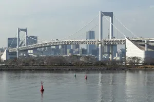Landmark, Architecture, View of the Rainbow Brigde over Tokyo Bay
