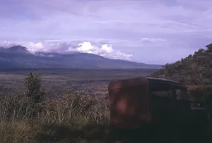Landrover type overland adventure vehicle at Rift Valley, East Africa 1960s