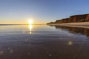 A landscape on the beach at low tide
