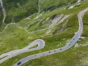 Landscape at the Furka Pass, drone photo