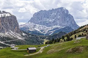 Landscape of Gardena Pass in the Dolomites