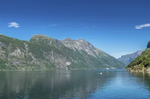 The landscape at the Geirangerfjord in summertime in Norway is beautiful
