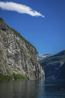 The landscape at the Geirangerfjord in summertime in Norway is beautiful