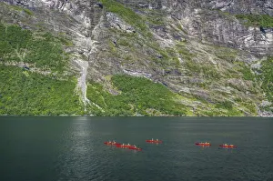 The landscape at the Geirangerfjord in summertime in Norway is beautiful