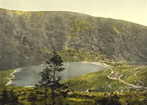 Landscape in the KrkonoTe Mountains with lake