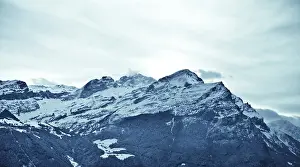 Landscape of the mountains covered with snow