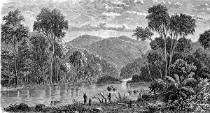 Landscape in the Omeo Mountains in the state of Victoria in Australia