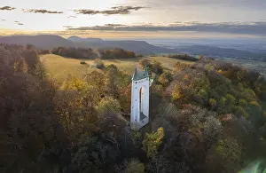 Landscape photograph of the Schonberg Tower in Golden Autumn