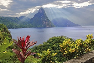 Category Mountain Landscapes Prints: Landscape with the two Pitons, Gros Piton 770m and Petit Piton 743m