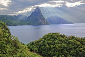 Landscape with the two Pitons, Gros Piton 770m and Petit Piton 743m