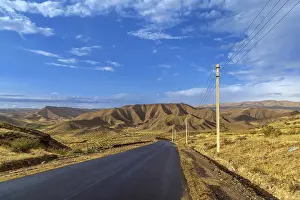 Landscape with a road in the mountains in Armenia